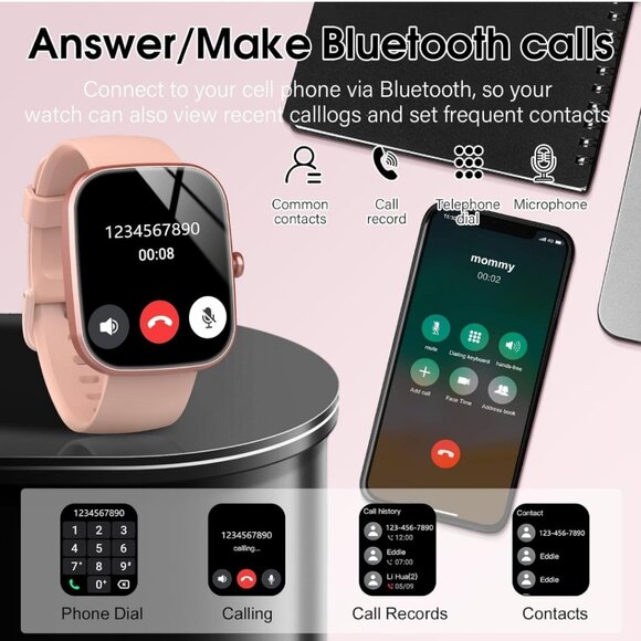 Smart Watch, 1.91" HD Screen (Answer/Make Call), Fitness Watch with Heart Rate - Picture 6 of 8